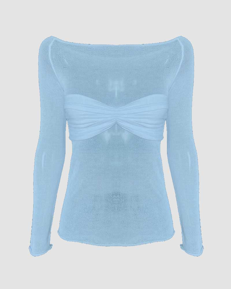 Therris Off Shoulder Bandeau Mesh Top
