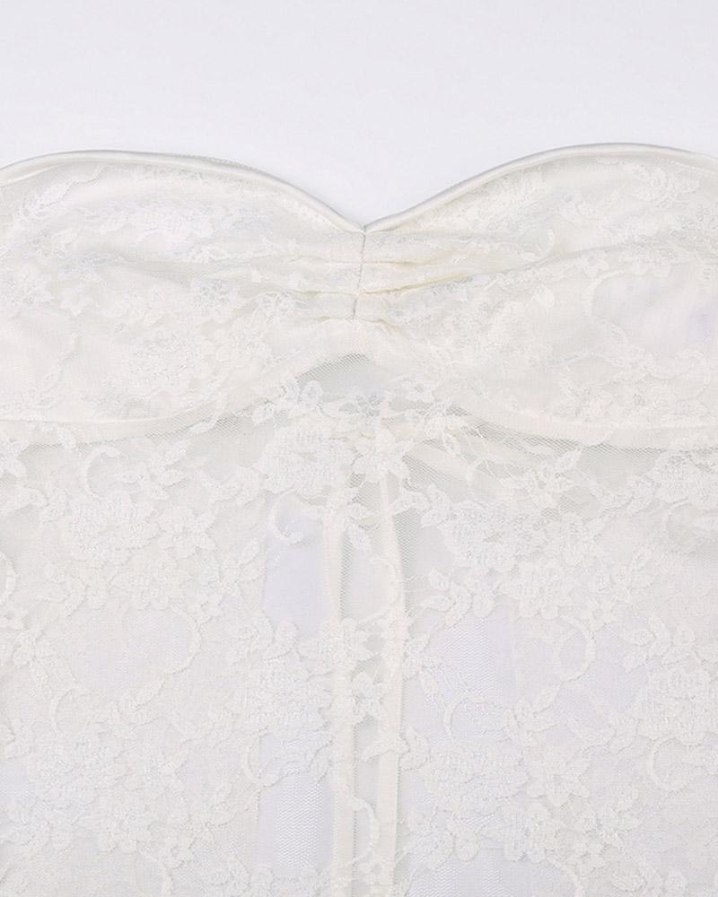 Cascades Bandeau Lace Top